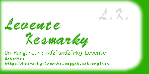 levente kesmarky business card